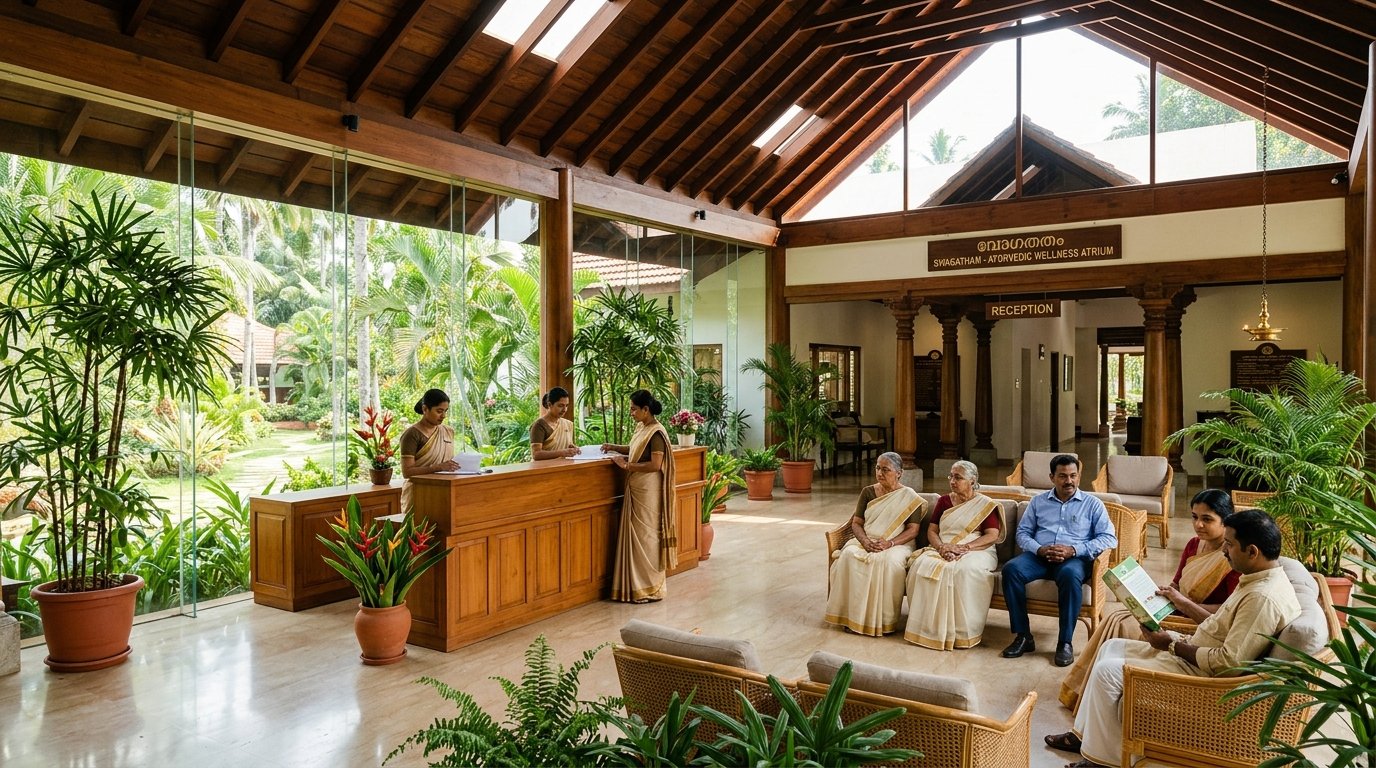 Authentic traditional Ayurvedic treatment center and wellness atrium